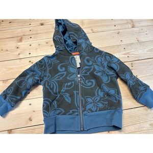 Peek Little Peanut Blue Floral Hoodie Jacket‎ 6-12 Months Cotton Zip Up